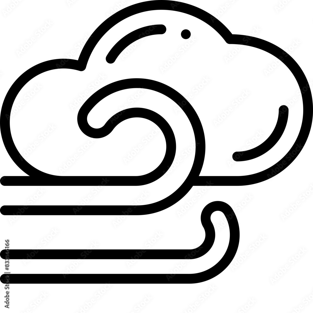 Obraz premium cloudy wind line icon