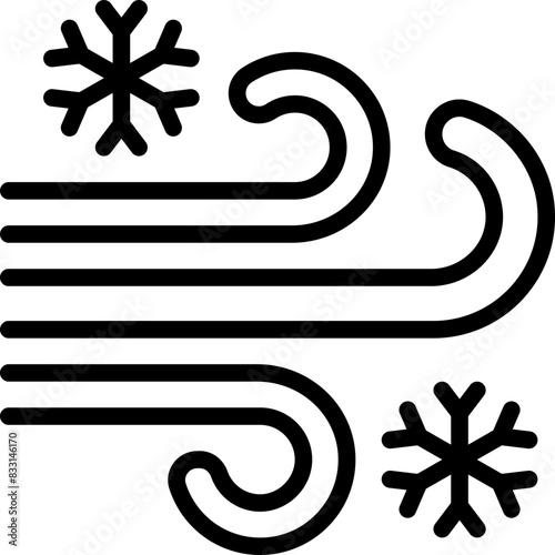 freezing windy line icon