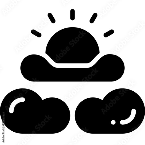 partly cloudy solid icon