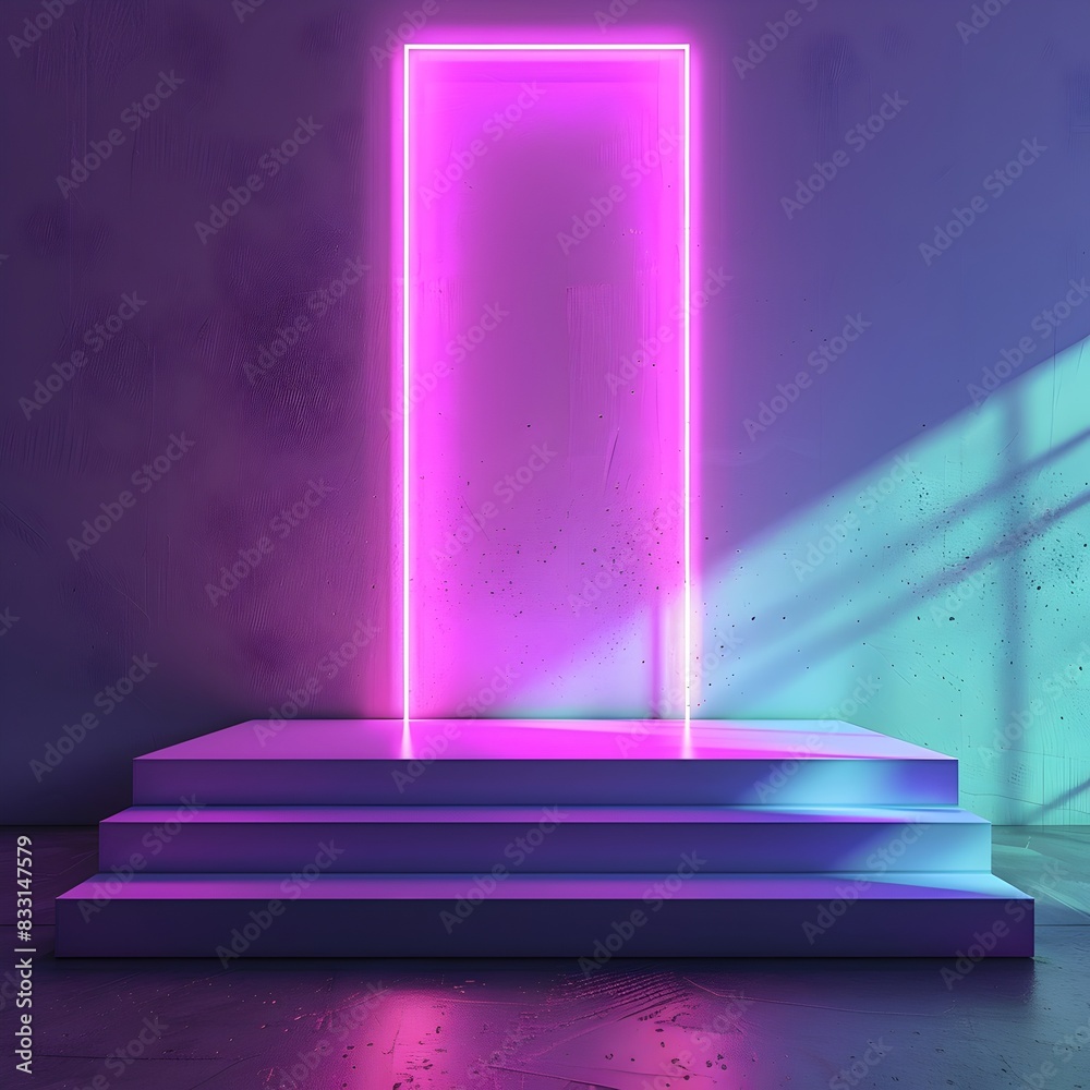 Vibrant Neon Lit Backdrop for Sleek Product Presentations and Creative Showcases Vibrant Neon Lit Backdrop for Sleek Product Presentations and Creative Showcases