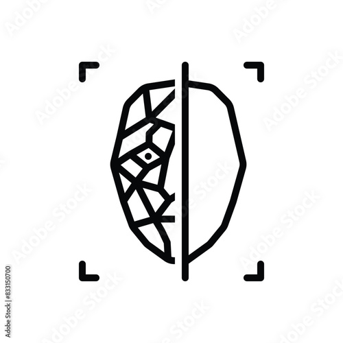 Black line icon for security scan 
