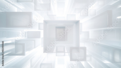 Modern white and light grey square overlapped pattern on background with shadow. white background. Minimal geometric white light background abstract design. Elegant white and grey Background. 