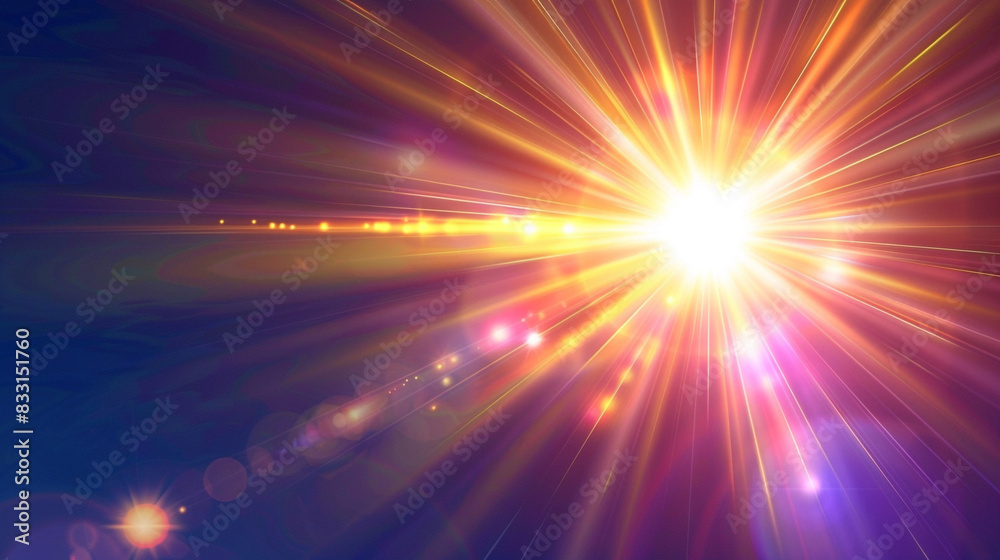 Fototapeta premium Abstract neon light rays background. purple glowing light burst explosion on black background. abstract flare light rays.