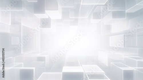 Modern white and light grey square overlapped pattern on background with shadow. white background. Minimal geometric white light background abstract design. Elegant white and grey Background. 