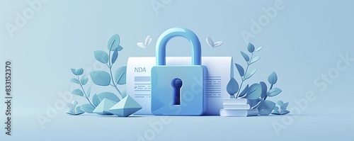 NonDisclosure Agreement NDA A document labeled NDA with a lock, representing confidentiality agreements