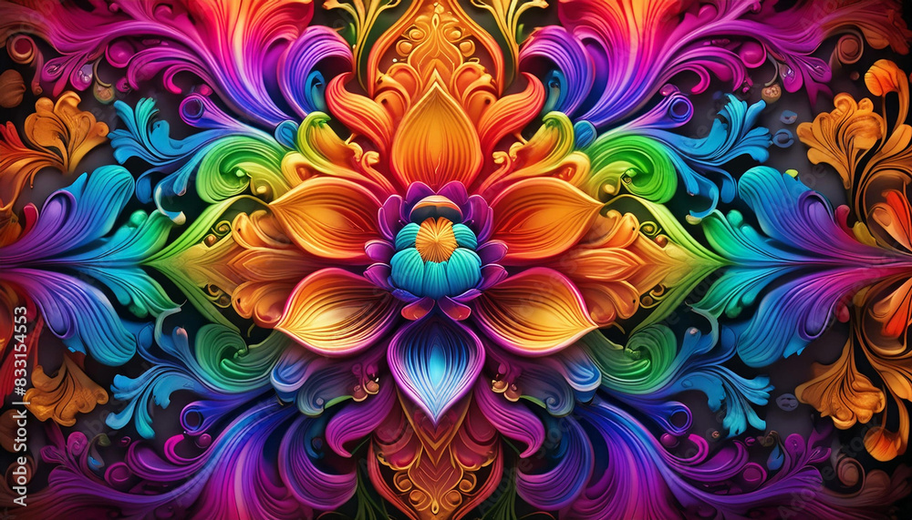 rainbow damask flower background rainbow damask flower background