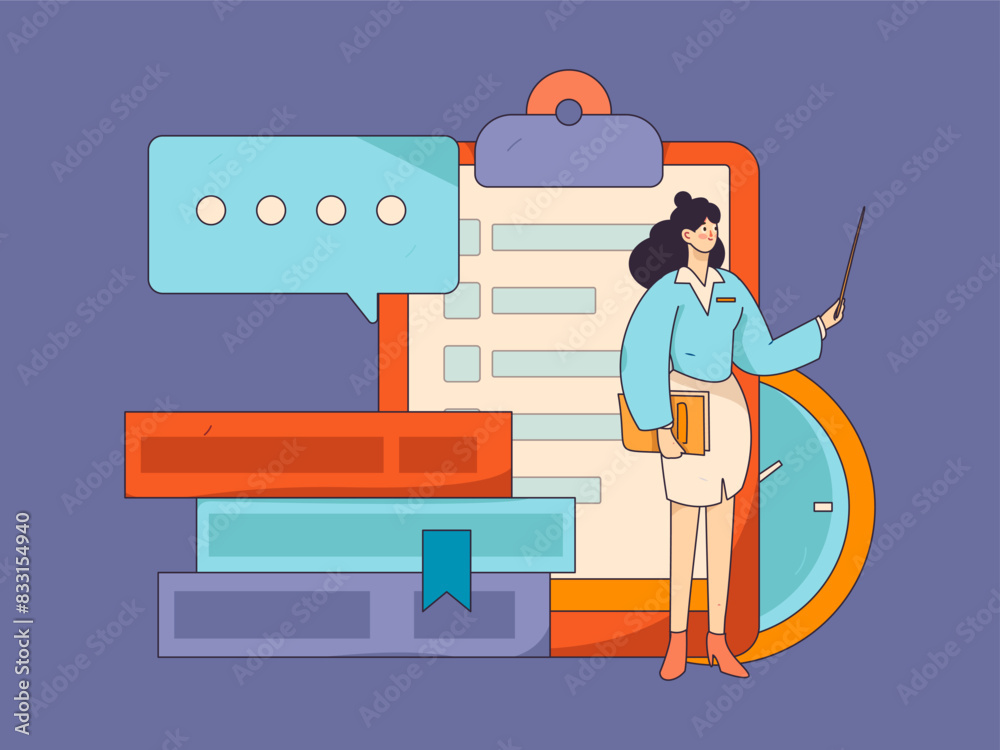 Flat vector illustration of business people operating work scene
Flat vector illustration of business people operating work scene