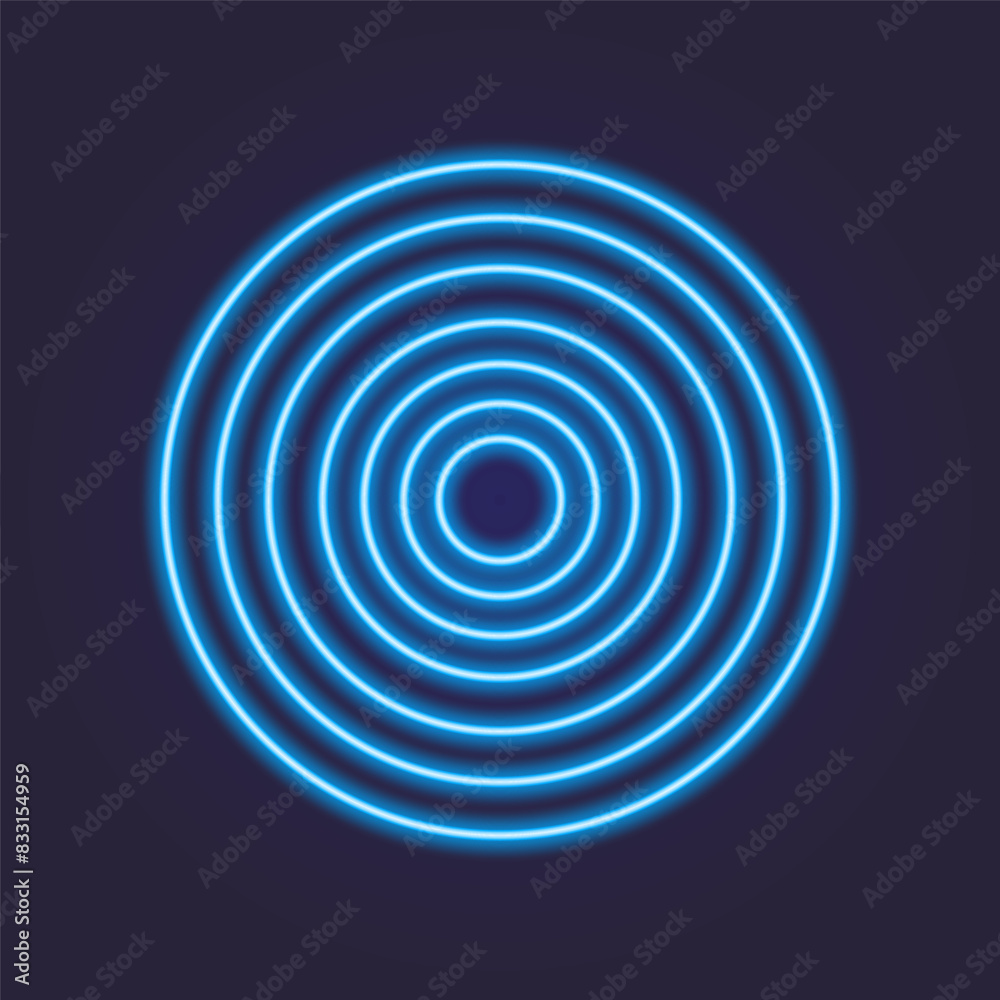 neon circles internet signal, blue neon circles internet signal, blue