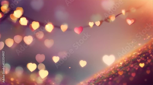 pink bokeh lights background in heart shape