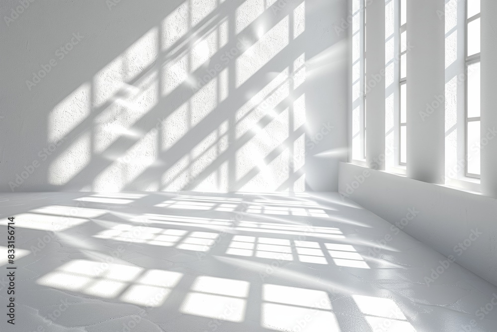 Obraz premium Abstract background with sun rays and shadows on the wall