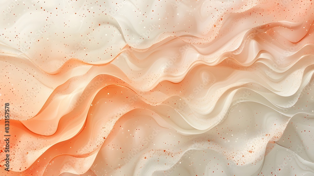 An abstract design with irregular, soft peach fuzz-colored blobs and shapes overlapping An abstract design with irregular, soft peach fuzz-colored blobs and shapes overlapping