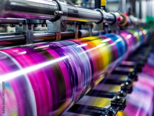 Close Up Of Colorful Printing Press