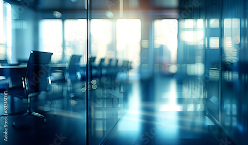 Beautiful blurred background of an office boardroom © ananda
