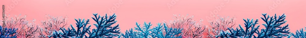 blue corals on a pink background. blue corals on a pink background.
