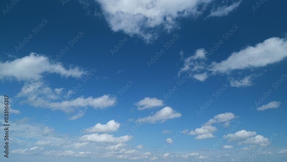 Clear cloudscape background. cumulus and stratocumulus clouds in sky, beautiful summer. Timelapse.