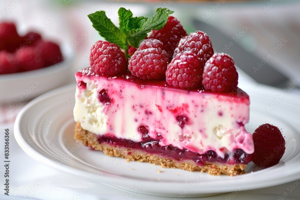 Raspberry cheesecake or raspberry cream mousse cake. Raspberry cheesecake or raspberry cream mousse cake.