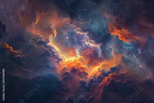 Nebulas churn, a kaleidoscope of celestial birth.