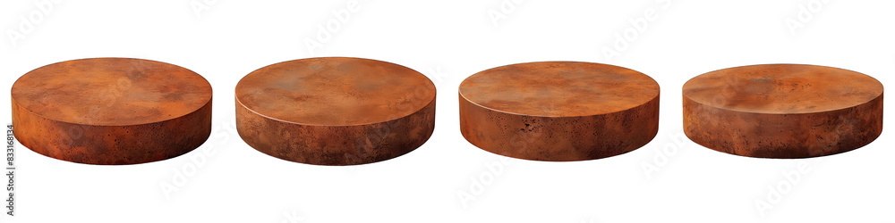 Set of Rust Podium isolated on transparent png background collection set . Generative ai Set of Rust Podium isolated on transparent png background collection set . Generative ai
