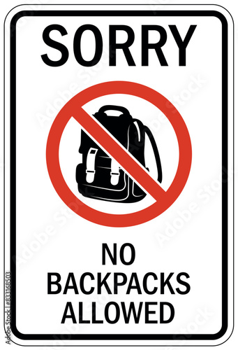 No backpack allowed sign