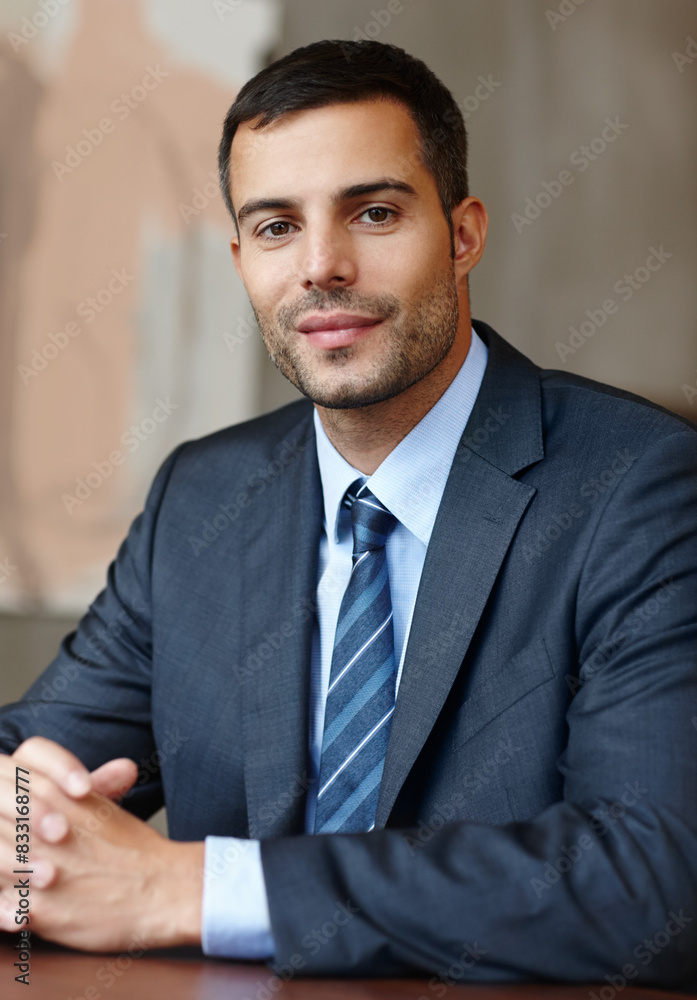 Businessman, portrait and confident in office with smile for career, work and company or corporate job. Lawyer, attorney and professional in law firm for contract, clients or legal advisor with relax Businessman, portrait and confident in office with smile for career, work and company or corporate job. Lawyer, attorney and professional in law firm for contract, clients or legal advisor with relax