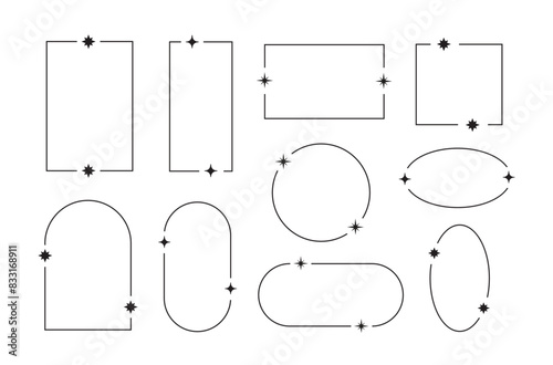 Set of Simple geometry line elements vector illustration