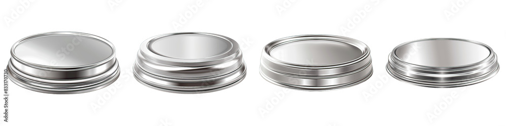 Set of Silver Podium isolated on transparent png background collection set . Generative ai Set of Silver Podium isolated on transparent png background collection set . Generative ai