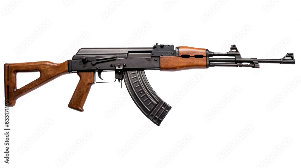 Russian Kalashnikov automatic machine assault rifle AK 47 isolated on transparent background PNG cut out clipart. Russian Kalashnikov automatic machine assault rifle AK 47 isolated on transparent background PNG cut out clipart.