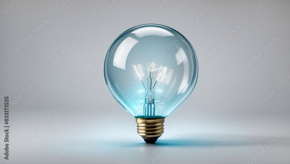 A light bulb with a glowing filament.
A light bulb with a glowing filament.