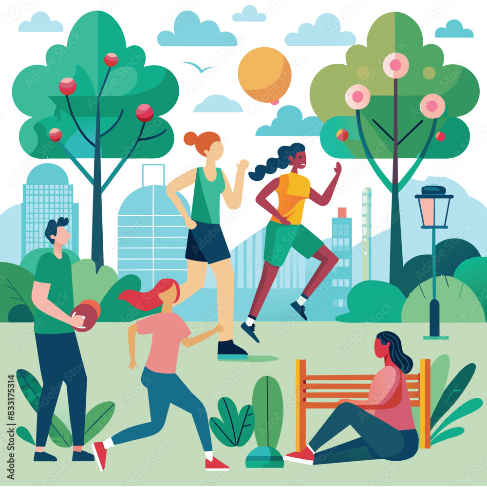 people exercising in park vector trend (NGR036) people exercising in park vector trend (NGR036)