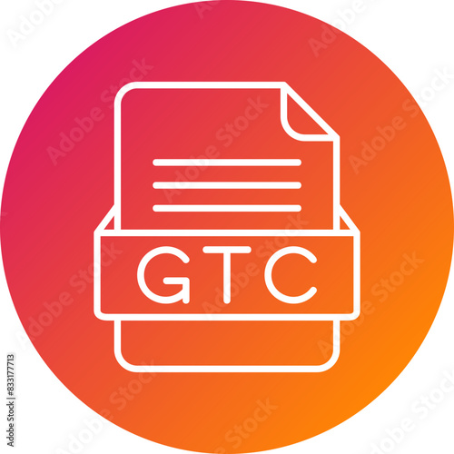 GTC File Format Vector Icon Design