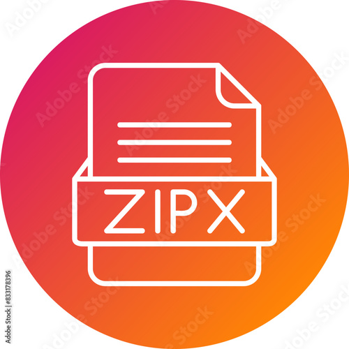 ZIPX File Format Vector Icon Design