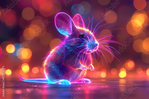 a mouse with neon effects