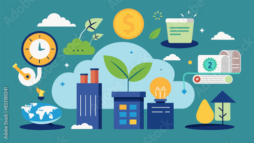 Attendees are reminded of the longterm cost savings and environmental benefits of practicing energy conservation.. Vector illustration