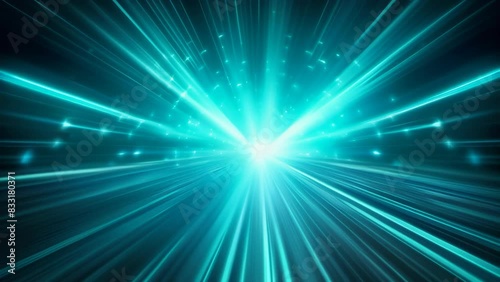 Brilliant blue fiber optic lights bursting from a central point, creating a dynamic, futuristic atmosphere. The radiant strands extend outward, symbolizing energy, connectivity, and modern technology.