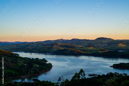 Beautiful view of an evening a small town in Brazil called Itá