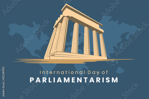 Illustration vector graphic of international day of parliamentarism. Good for poster