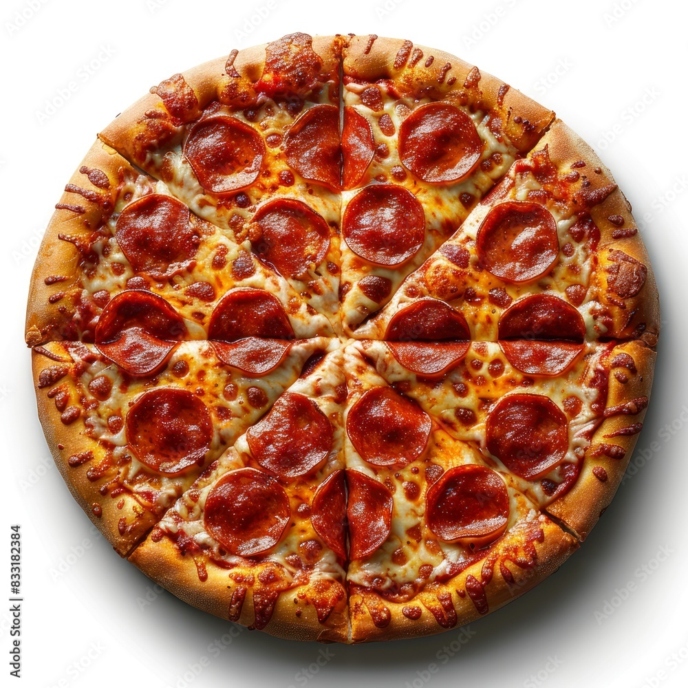 Photo of a cheese pizza with white background Photo of a cheese pizza with white background
