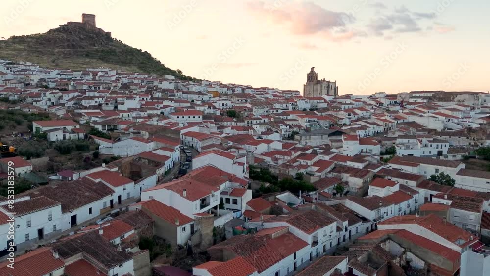 Aerial view of the village of Feria, Badajoz, Extremadura