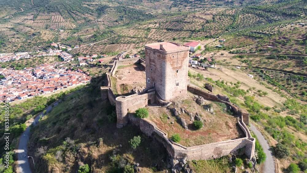 Aerial view of the Feria Castle in Badajoz, Extremadura Aerial view of the Feria Castle in Badajoz, Extremadura