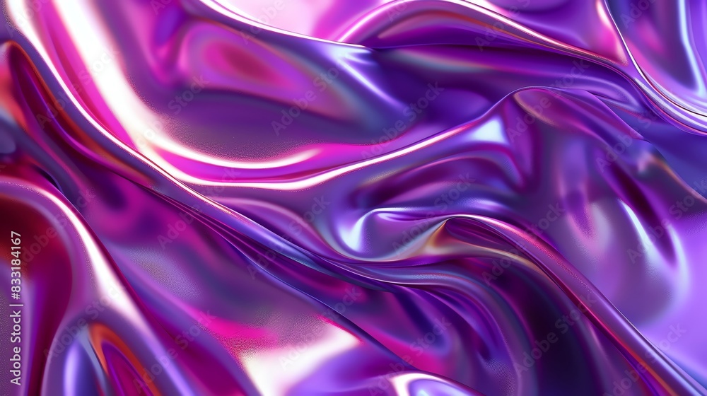 Violet 3d render of dark and violet silk displaying white iridescent holographic foil in style of violet abstract background Violet 3d render of dark and violet silk displaying white iridescent holographic foil in style of violet abstract background