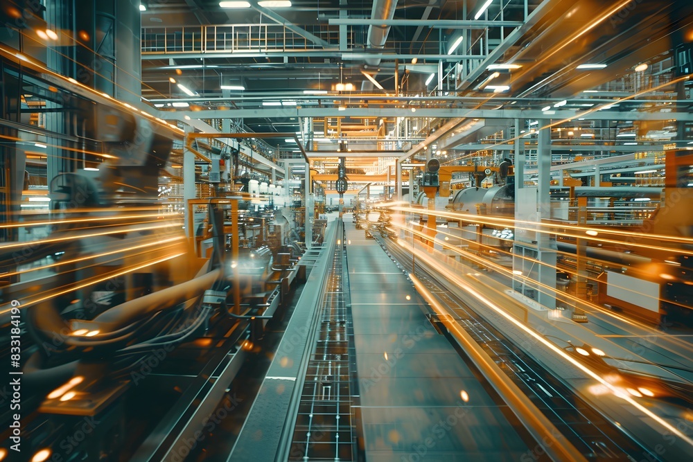 Illustration of Developing interconnected, flexible manufacturing systems that can adapt to changing production demands in real-time. Ai Generate. Illustration of Developing interconnected, flexible manufacturing systems that can adapt to changing production demands in real-time. Ai Generate.