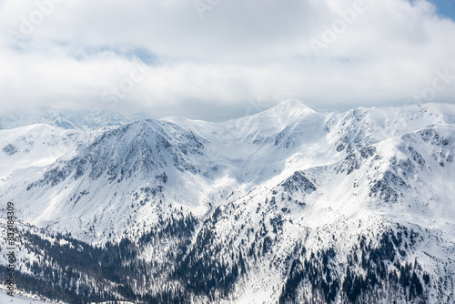  Winter mountain landscape in the Polish Tatra Mountains. 