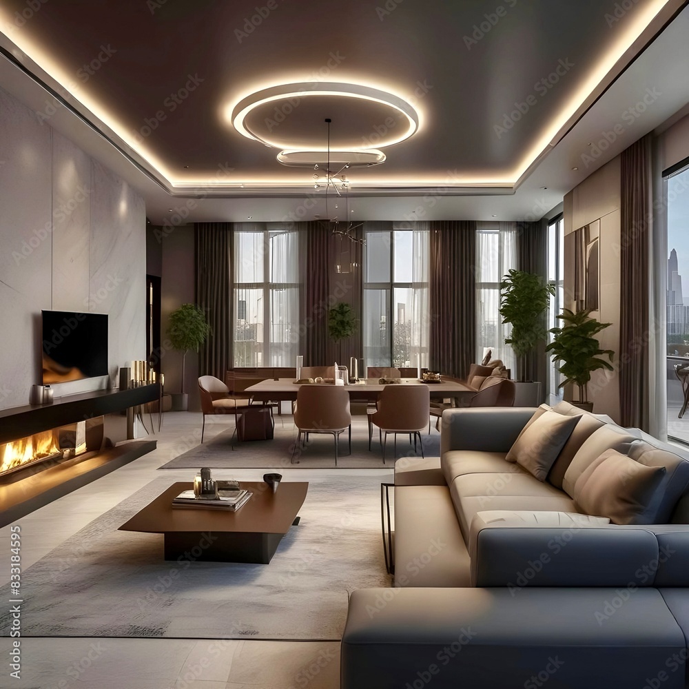 Fototapeta premium Virtual reality has completely transformed interior design. 3D rendering
