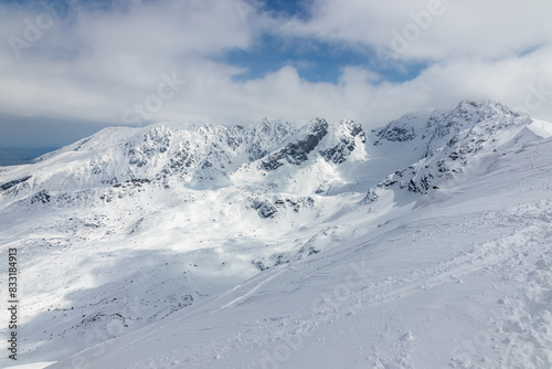  Winter mountain landscape in the Polish Tatra Mountains. 