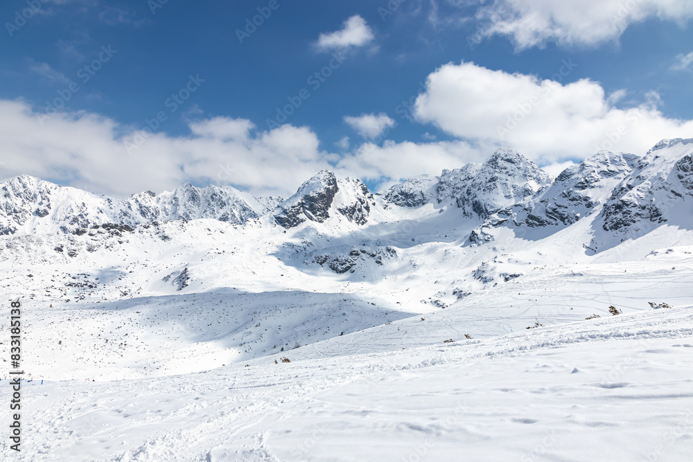  Winter mountain landscape in the Polish Tatra Mountains. 