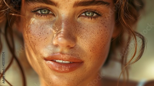 portrait of a young beauty model with clear, glowing skin