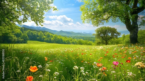 spring meadow bright image photo