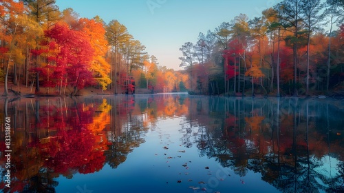 serene lake view autumn image