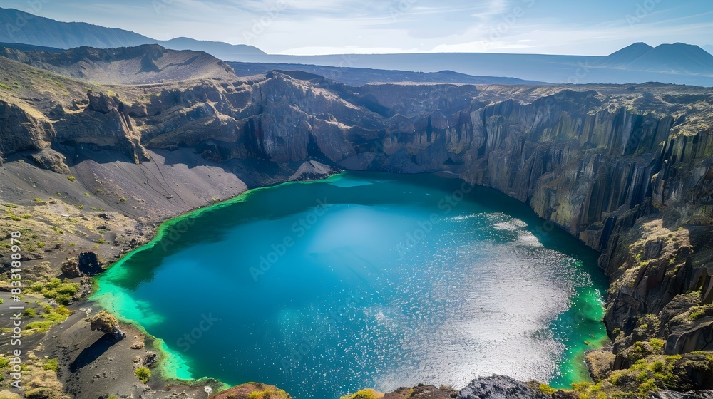 Fototapeta premium crater lake a volcanic image