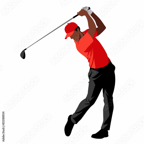 Man playing golf vector illustration